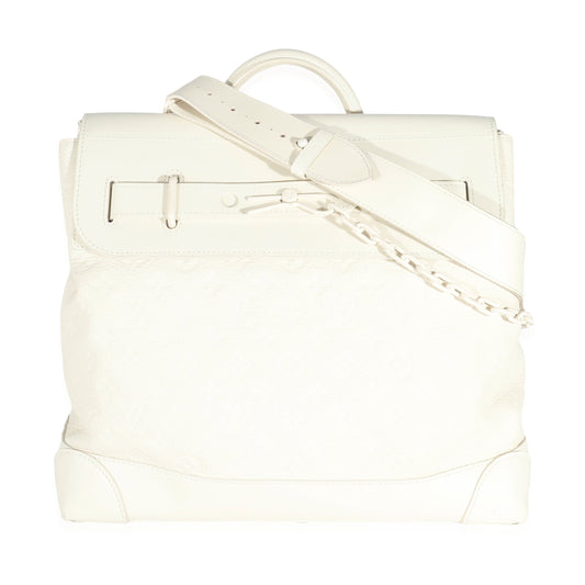Louis Vuitton Louis Vuitton White Monogram Taurillon Leather Steamer PM