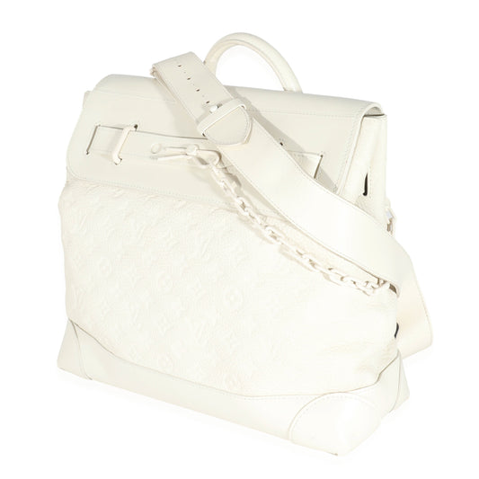 Louis Vuitton Louis Vuitton White Monogram Taurillon Leather Steamer PM