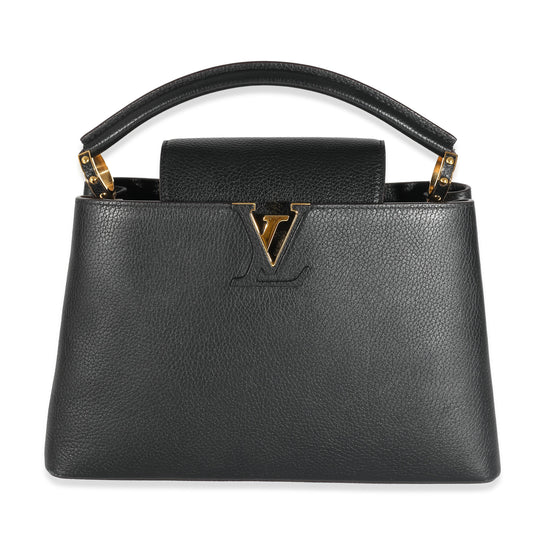 Louis Vuitton Black Taurillon Capucines MM