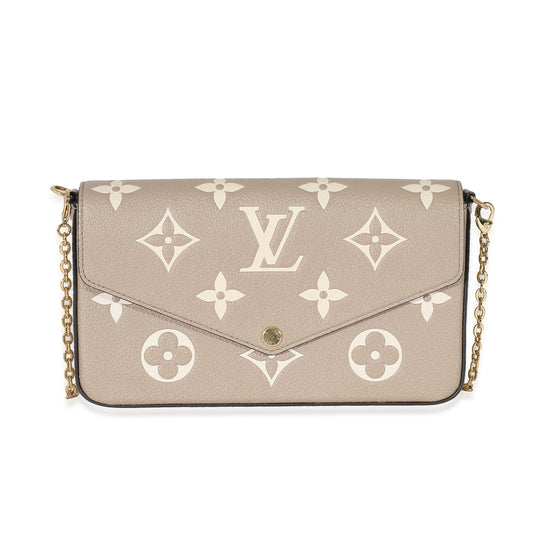 Louis Vuitton Louis Vuitton Tourterelle Creme Empreinte Monogram Giant Félicie Pochette