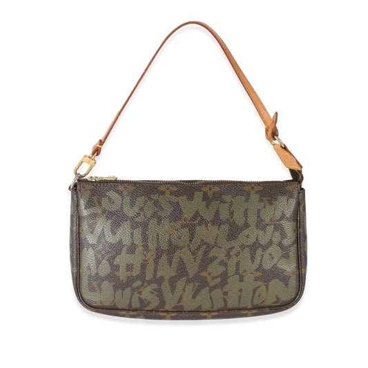 Louis Vuitton Louis Vuitton x Stephen Sprouse Kaki Monogram Graffiti Canvas Pochette Accessoir