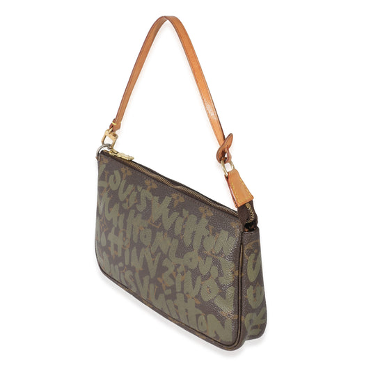 Louis Vuitton Louis Vuitton x Stephen Sprouse Kaki Monogram Graffiti Canvas Pochette Accessoir