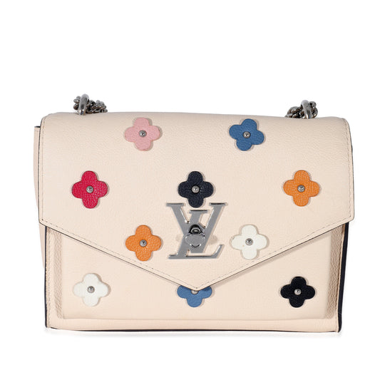 Louis Vuitton Louis Vuitton White Leather Mylockme Fleurs BB