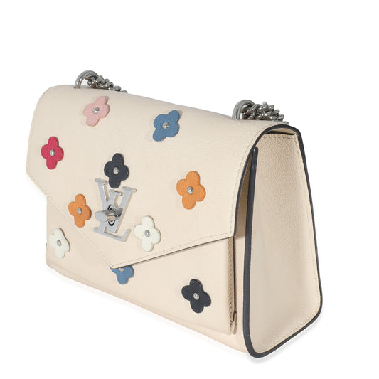 Louis Vuitton Louis Vuitton White Leather Mylockme Fleurs BB
