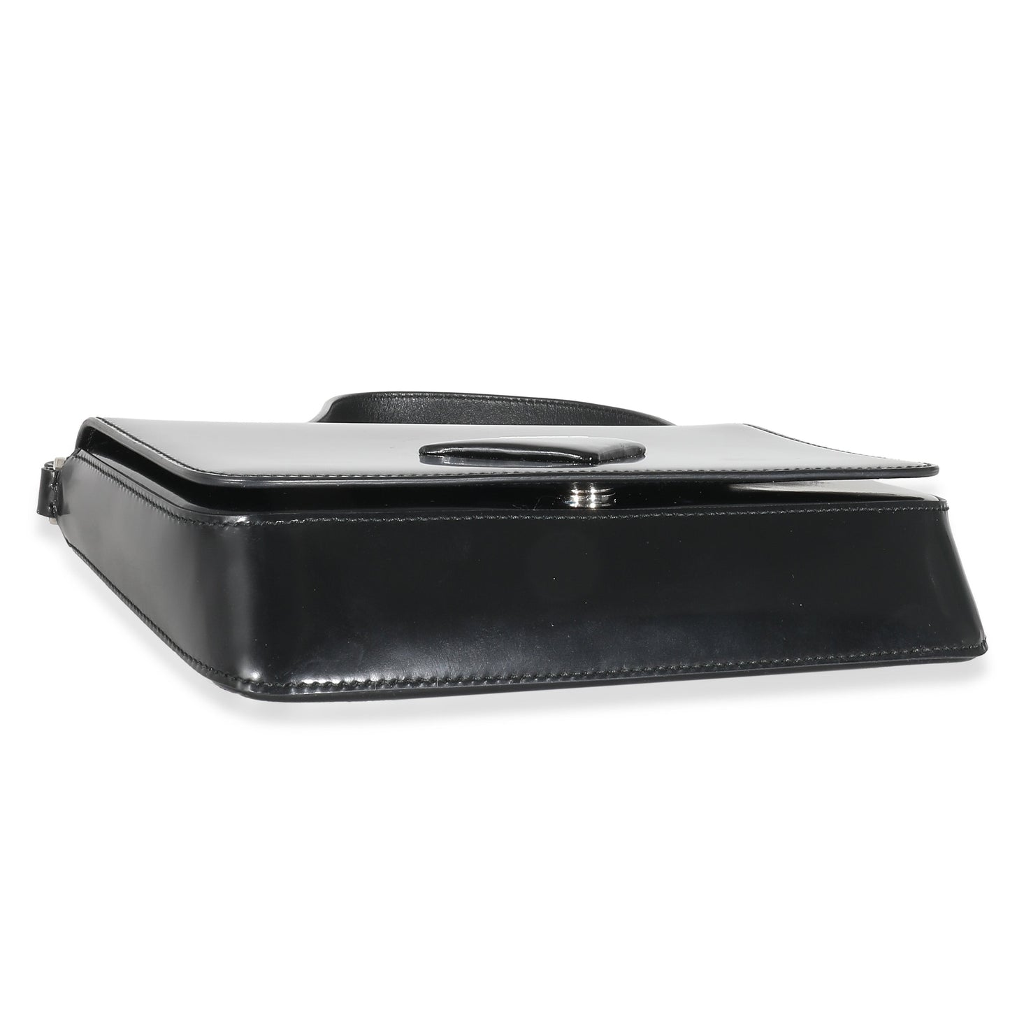 Prada Black Brushed Leather Shoulder Bag