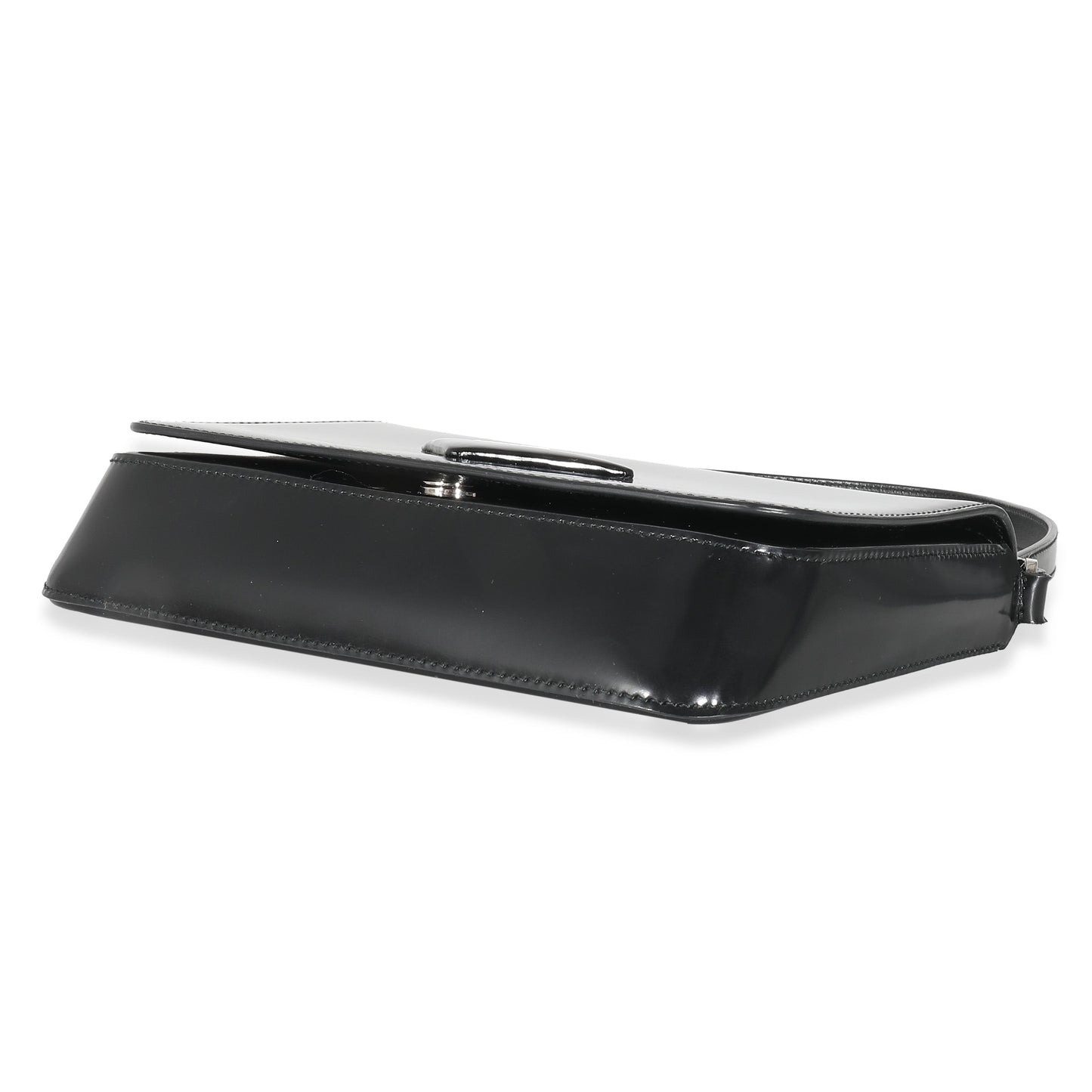 Prada Black Brushed Leather Shoulder Bag
