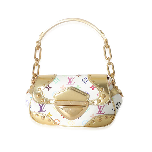 Louis Vuitton Louis Vuitton White Multicolor Monogram Canvas Gold Marilyn
