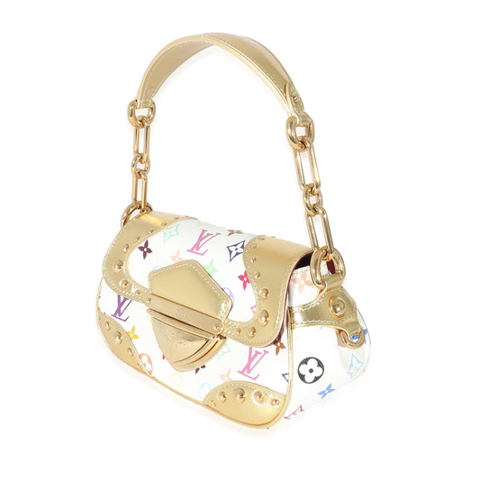Louis Vuitton Louis Vuitton White Multicolor Monogram Canvas Gold Marilyn
