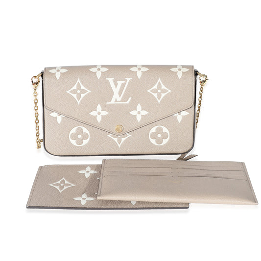 Louis Vuitton Louis Vuitton Tourterelle Creme Empreinte Giant Monogram Félicie Pochette