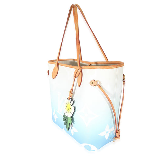 Louis Vuitton Louis Vuitton Blue White Giant Monogram Canvas By The Pool Neverfull MM