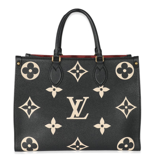 Louis Vuitton Black Beige Monogram Giant Empreinte Onthego MM