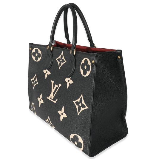 Louis Vuitton Black Beige Monogram Giant Empreinte Onthego MM