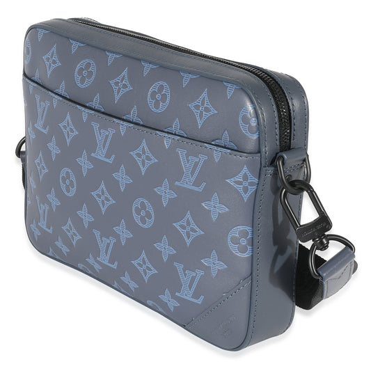 Louis Vuitton Navy Monogram Shadow Calfskin Duo Messenger