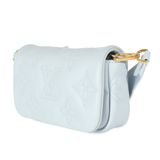 Louis Vuitton Louis Vuitton Bleu Glacier Bubblegram Wallet On Strap