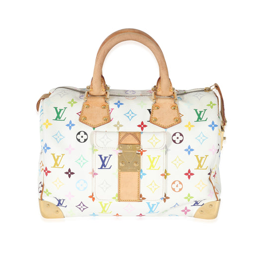 Louis Vuitton Louis Vuitton x Takashi Murakami White Monogram Multicolore Canvas Speedy 30