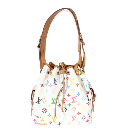Louis Vuitton Louis Vuitton x Takashi Murakami White Monogram Multicolore Canvas Petit Noé
