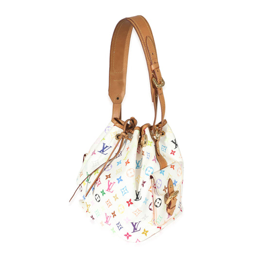Louis Vuitton Louis Vuitton x Takashi Murakami White Monogram Multicolore Canvas Petit Noé
