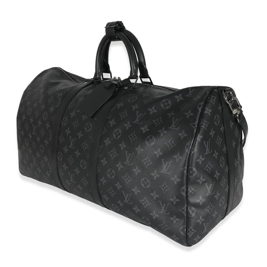 Louis Vuitton Louis Vuitton Monogram Eclipse Canvas Keepall Bandouliere 55