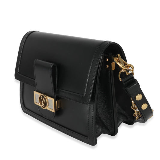 Louis Vuitton Louis Vuitton Black Smooth Leather Dauphine MM