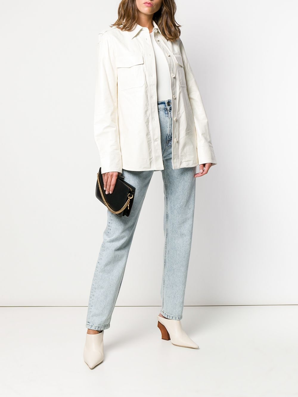 Helmut Lang Glaze1 leather shirt size M