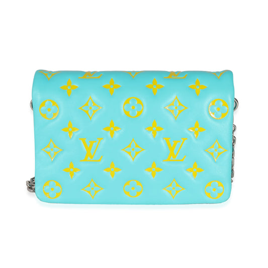Louis Vuitton Menthe Jaune Monogram Embossed Lambskin Pochette Coussin