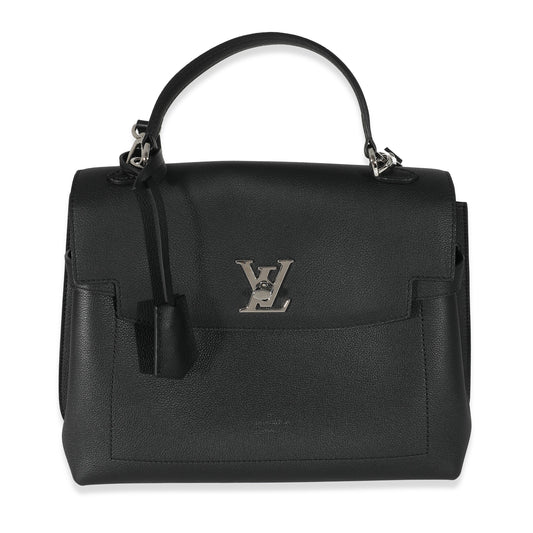 Louis Vuitton Louis Vuitton Black Grained Calfskin Lockme Ever MM