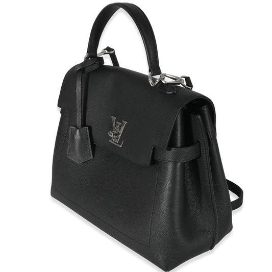 Louis Vuitton Louis Vuitton Black Grained Calfskin Lockme Ever MM
