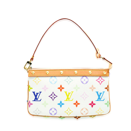 Louis Vuitton Louis Vuitton White Monogram Multicolore Canvas Pochette Accessoires