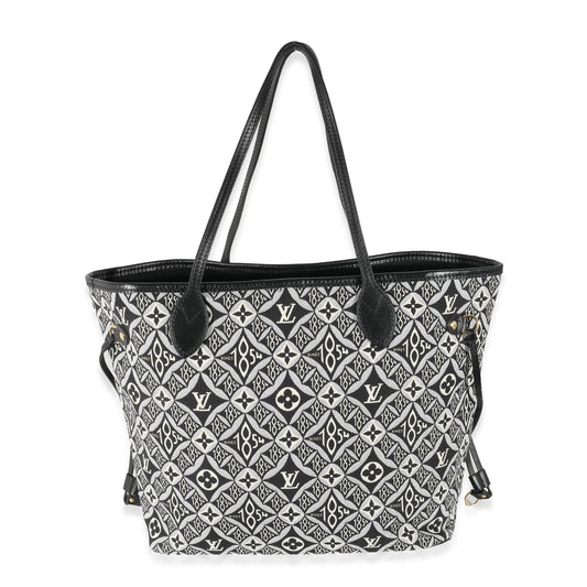 Louis Vuitton Black White Jacquard Since 1854 Neverfull MM