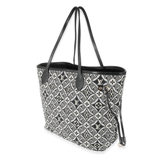 Louis Vuitton Black White Jacquard Since 1854 Neverfull MM