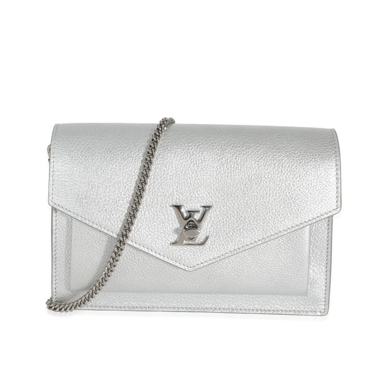 Louis Vuitton Louis Vuitton Silver Calfskin Mylockme Chain Pochette