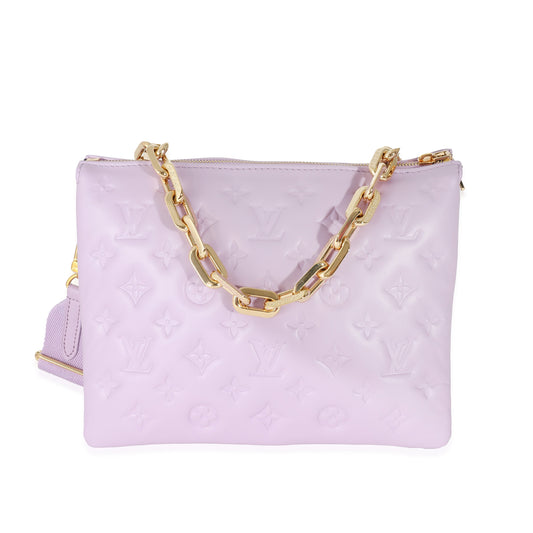 Louis Vuitton Louis Vuitton Purple Monogram Embossed Lambskin Coussin PM