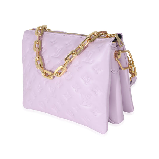 Louis Vuitton Louis Vuitton Purple Monogram Embossed Lambskin Coussin PM