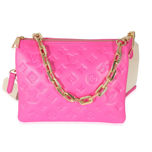 Louis Vuitton Louis Vuitton Pink Monogram Embossed Lambskin Coussin PM
