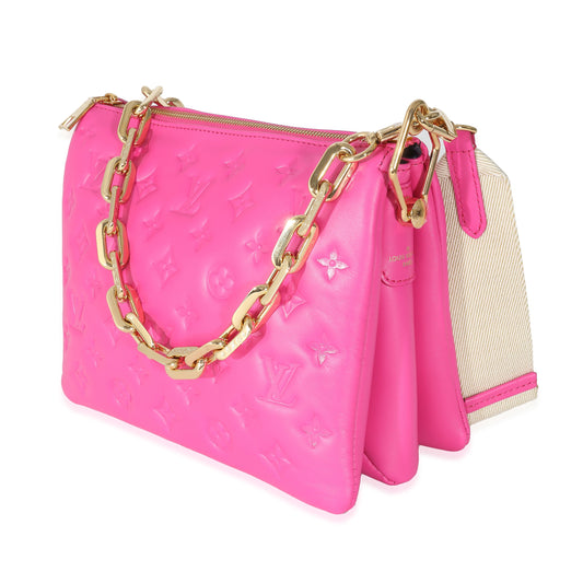 Louis Vuitton Louis Vuitton Pink Monogram Embossed Lambskin Coussin PM