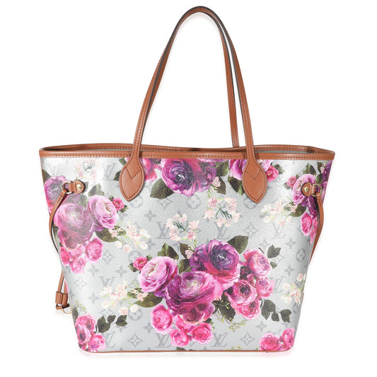 Louis Vuitton Louis Vuitton Silver Monogram Garden Canvas Neverfull MM