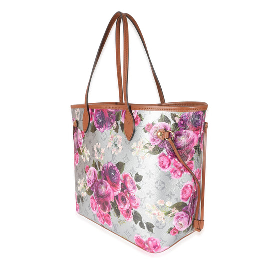 Louis Vuitton Louis Vuitton Silver Monogram Garden Canvas Neverfull MM