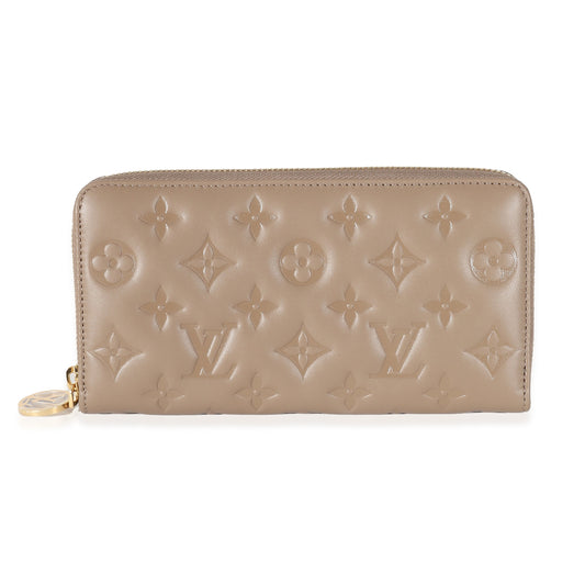 Louis Vuitton Louis Vuitton Taupe Monogram Embossed Lambskin Coussin Zippy Wallet
