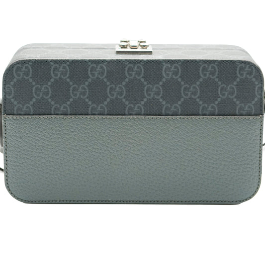 Gucci Grey Calfskin GG Supreme Interlocking G Messenger