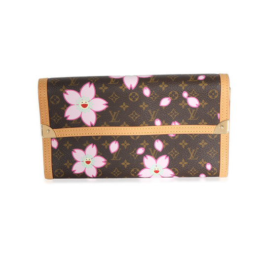 Louis Vuitton Louis Vuitton x Takashi Murakami Monogram Cherry Blossom Porte Tresor Wallet
