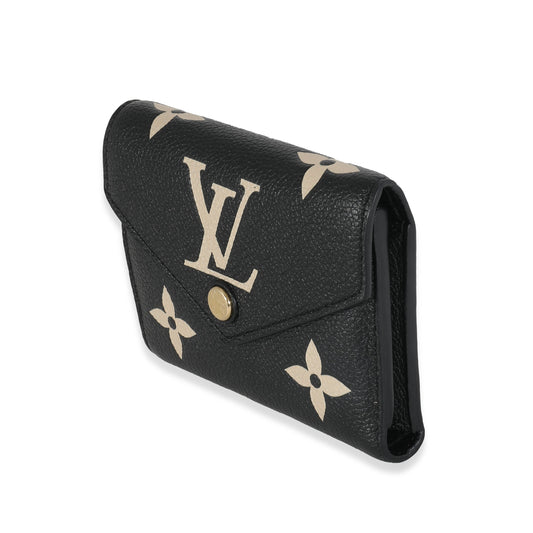 Louis Vuitton Black Beige Bicolor Giant Monogram Empreinte Victorine Wallet