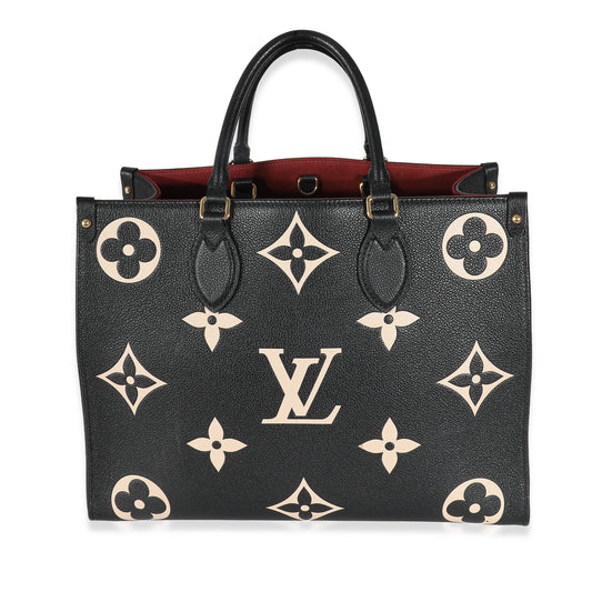 Louis Vuitton Black Beige Empreinte Monogram Giant Onthego MM