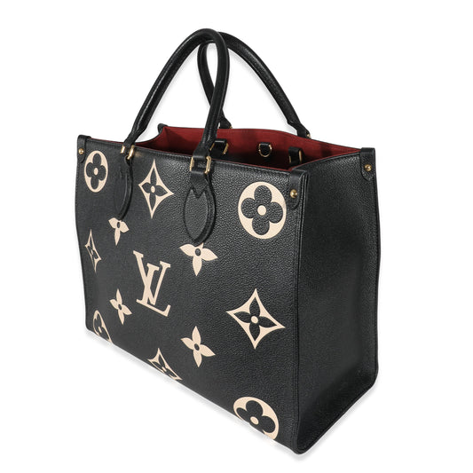 Louis Vuitton Black Beige Empreinte Monogram Giant Onthego MM