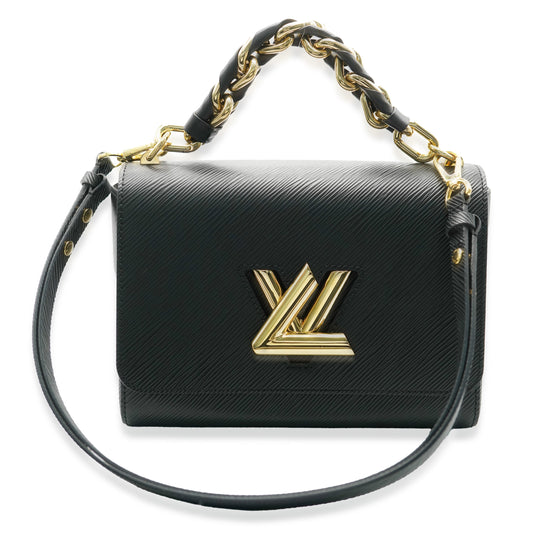 Louis Vuitton Black Epi Braided Handle Twist MM