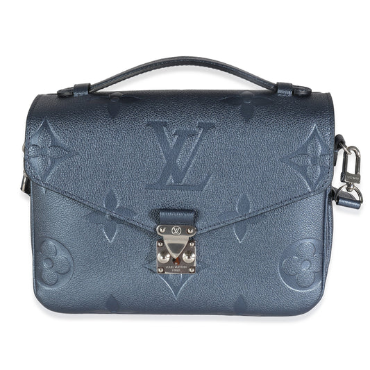 Louis Vuitton Metallic Navy Giant Monogram Empreinte Pochette Métis