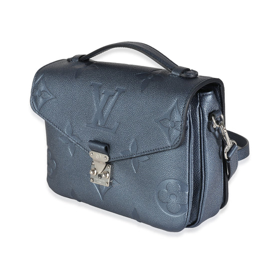 Louis Vuitton Metallic Navy Giant Monogram Empreinte Pochette Métis
