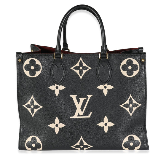 Louis Vuitton Black Beige Monogram Giant Empreinte Onthego MM