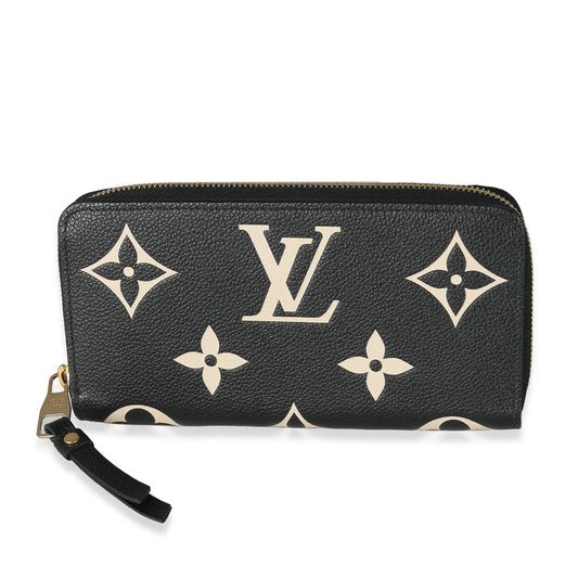 Louis Vuitton Beige Black Monogram Giant Empreinte Zippy Wallet