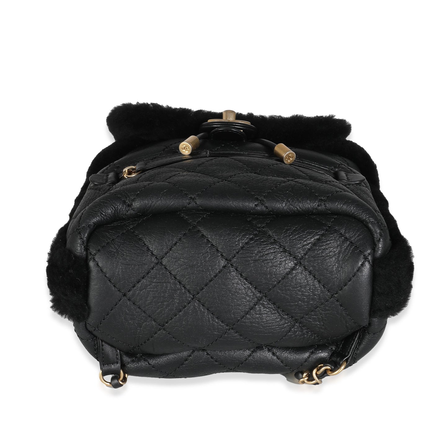 Chanel Black Quilted Shearling Paris Hamburg Small Backpack