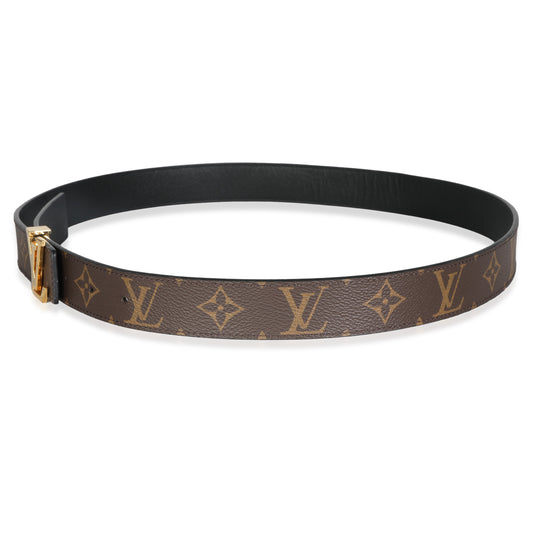 Louis Vuitton Black Monogram Canvas Reversible LV Initiales 30mm 95/38